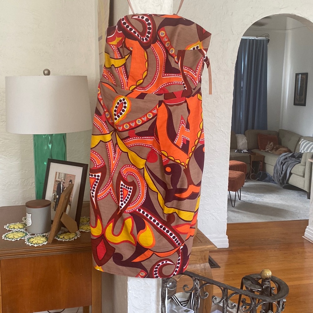 Strapless retro print dress. Merona Collection for Target. Size 6